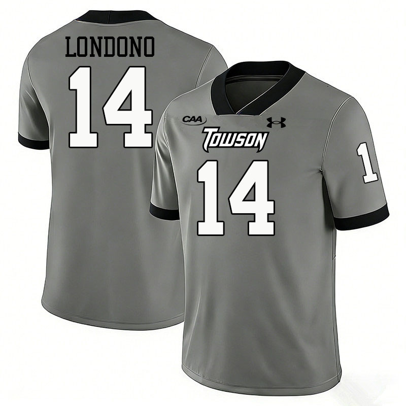 Towson Tigers #14 Lukkas Londono College Football Jerseys,Uniforms-Grey